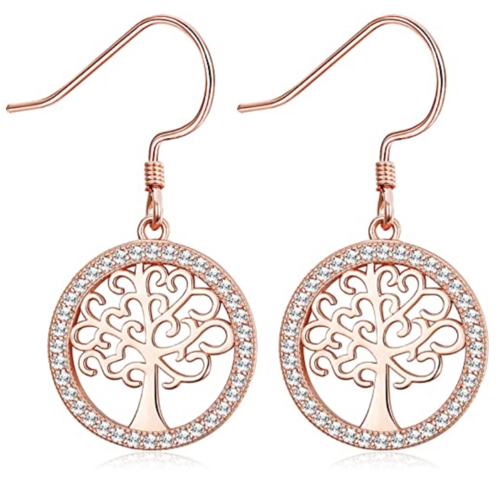 Sterling Silver Tree Dangle Earrings